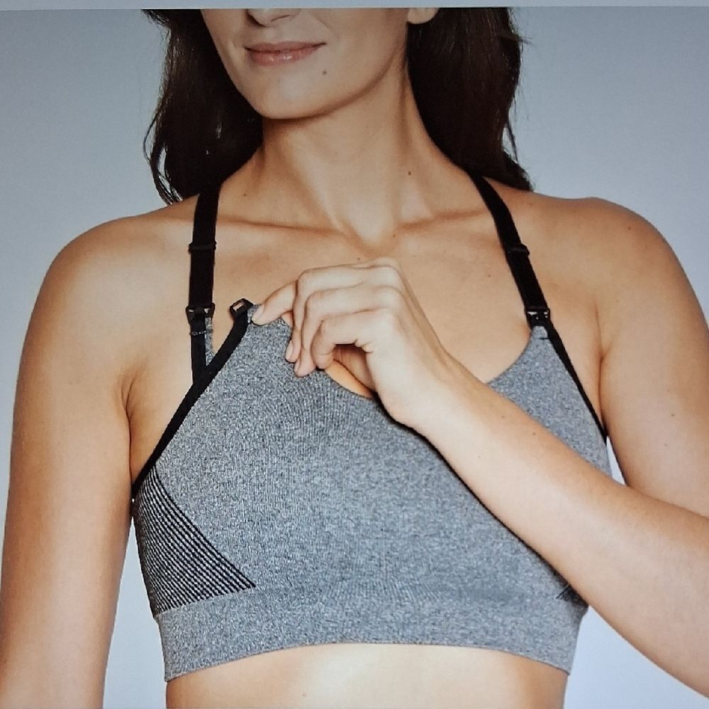 Maternity Seamless Knit Lightly Lined Racerback Bralette Medium New With Tags